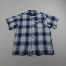 Vintage CalTop Shirt Mens XL Blue Shadow Plaid Flannel Button Up 90s Made In USA