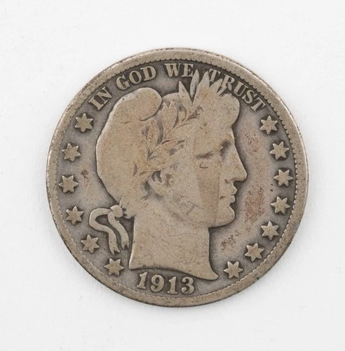 1913-D Barber Silver Half Dollar VG - 932b