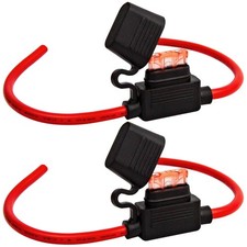 Gaoekoius 2 PCS 10 AWG Inline Fuse Holder with 40A Standard Fuse&ndash; Waterproof,...