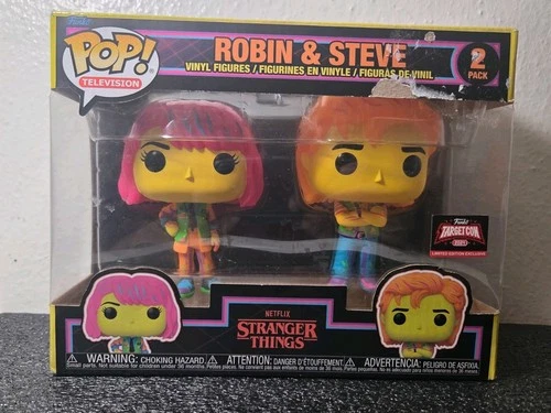Funko POP! Television Stranger Things  Robin&Steve 2Pack BlackLight Targetcon'24