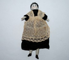 Antique German Mid 19th Century China Head Dollhouse Doll