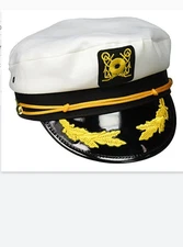 Adult Yacht Boat Captain Hat Navy Cap Ship Sailor Costume Party