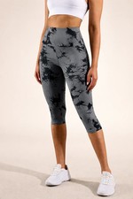 Womens High Waisted Capri Leggings Tummy Control Yoga Gym Workout Squat Proof