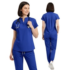 NiaaHinn Scrubs Stretch Nurse Medical Uniform Scrub Set Women Jogger Drawstring