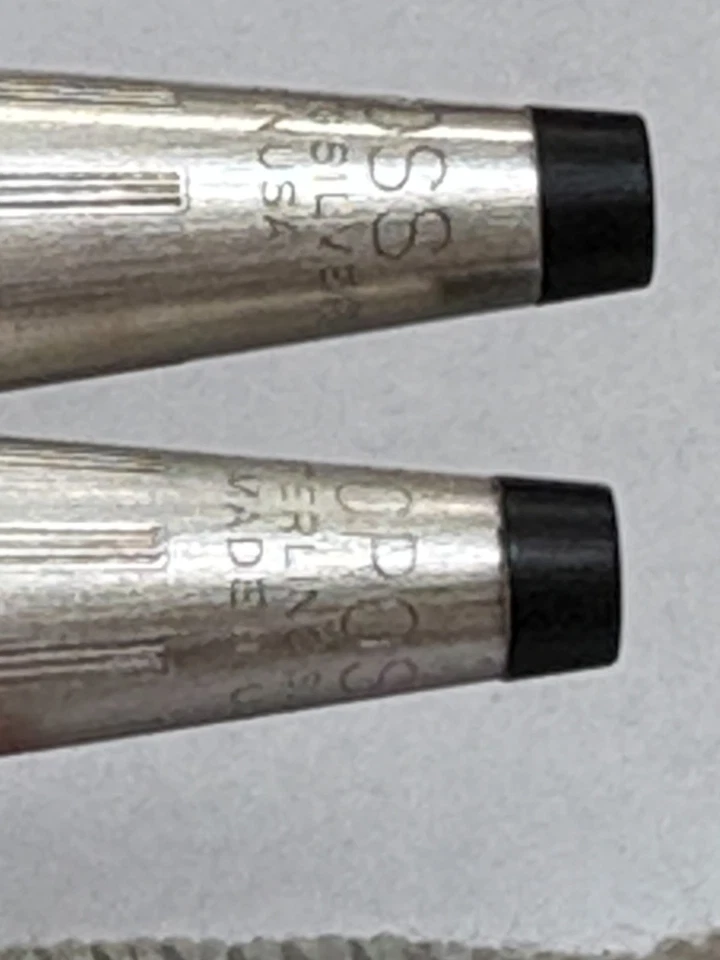 DE COLECCIÓN 1970 ROSA Y FUNDA CRUZ PLATA ESTERLINA BOLÍGRAFO Y LÁPIZ DAMAS CONJUNTO EN CAJA NUEVO EN CAJA Foto 2 de 4