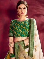 Premium Banglori Silk Lehenga Choli Floral Zari Sequence Wedding Wear
