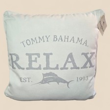 Tommy Bahama Home  Relax  Decorative Pillow 18x18 Beige Cotton NEW Beach Fishing