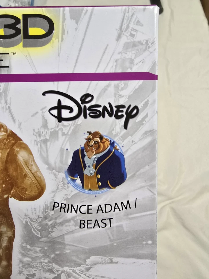 Nuevo - Rompecabezas de cristal 3D BePuzzled - Disney Prince Adam/Beast (marrón): 49 piezas Foto 4 de 4