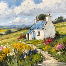 Ireland Painting Irish Cottage Art Print of Original Oil Painting Connemara Art
