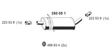 ERNST Mittelschalldämpfer 350051 für KLASSE MERCEDES W169 160 CDI 169 006 306 ERNST Mittelschalldämpfer 350051 für KLASSE MERCEDES W169 160 CDI 169 006 306
