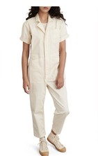 Alex Mill Standard Women  s Short Sleeve Utility Jumpsuit Oatmilk Size Small