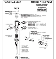 American Standard 6045.051 Manual Flush Valve Replacement Parts - Chrome