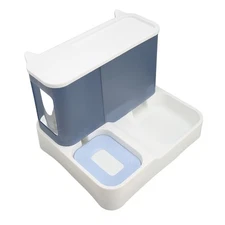 Large Automatic Pet Feeder Water Dispenser Blue