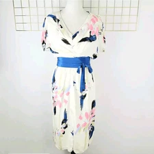 The Gilberts for Tally New York Medium Abstract Print Midi 1980s Vintage- Read