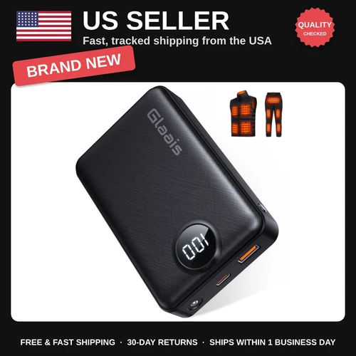 20000mAh Rechargeable Battery Pack for Heated Vests, Power Bank Compatible with video thumbnail