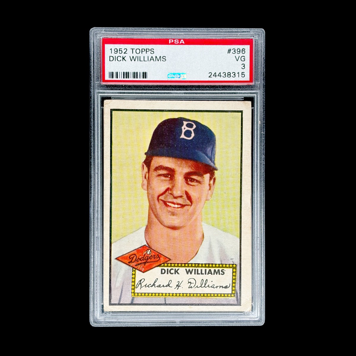 1952 Topps #396 DICK WILLIAMS PSA 3 VG High Number 24438315