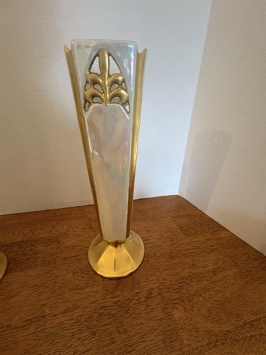 RS PRUSSIA / 2/10.1”/ART DECO /LUSTRE VASE /GOLD GILT “Mrs Harvey” GERMANY/MINT - Picture 3 of 10