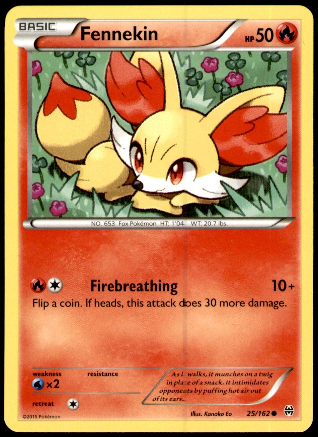 Fennekin 25/162 Common BREAKthrough Pokemon Near Mint