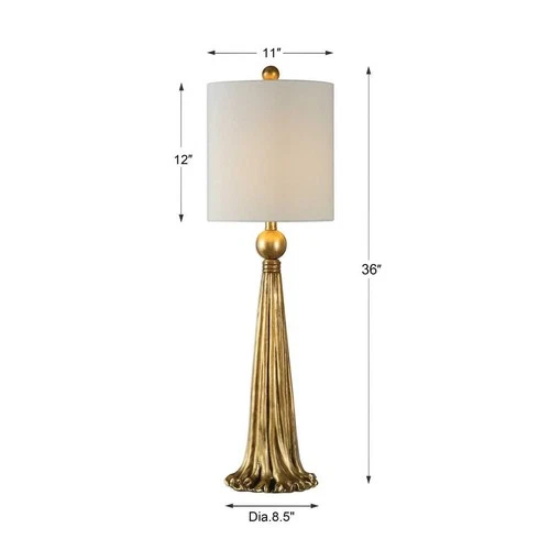 PARAVANI XXL 37" ANTIQUED METALLIC GOLD TABLE BUFFET LAMP UTTERMOST 29382 - Picture 6 of 6