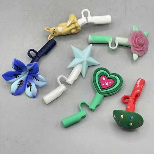 Starbucks Straw Topper Star Edizione Limitata Glow Mystery Silicone Set Completo 6 - Foto 5 di 6