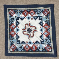 Vintage Wamcraft Southwestern Aztec Bandana Handkerchief Scarf Made In USA