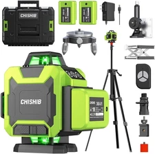 Laser Level 4D Self-Leveling with Tripod, Rotary Base and Accessories