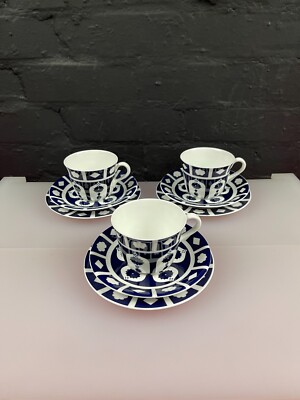 3 x Royal Crown Derby unvollendet Imari 1128 Leigh Tee Trios Tassen Untertassen Teller