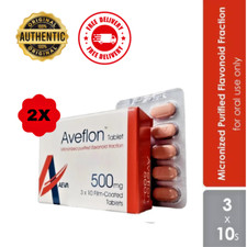 2X 30'S Tabs AVEFLON 500mg Treatment For Hemorrhoids/Piles Free Shipping