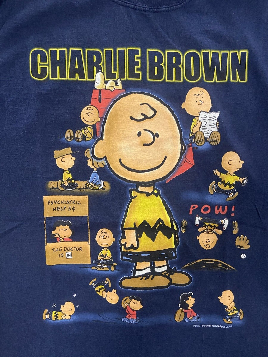 Vintage 90s Y2K Peanuts Charlie Brown T-Shirt Size Large
