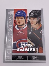 2021-2022 Upper Deck Cole Caufield Trevor Zegras YG Young Guns Checklist RC #250