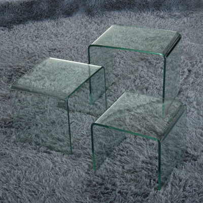 Satztische 3er Set Glas Couchtisch Satz Beistelltisch Modern Satztische