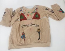 Ugly Christmas Pullover Sweatshirt Santa Unisex Size 12 Christmas Characters