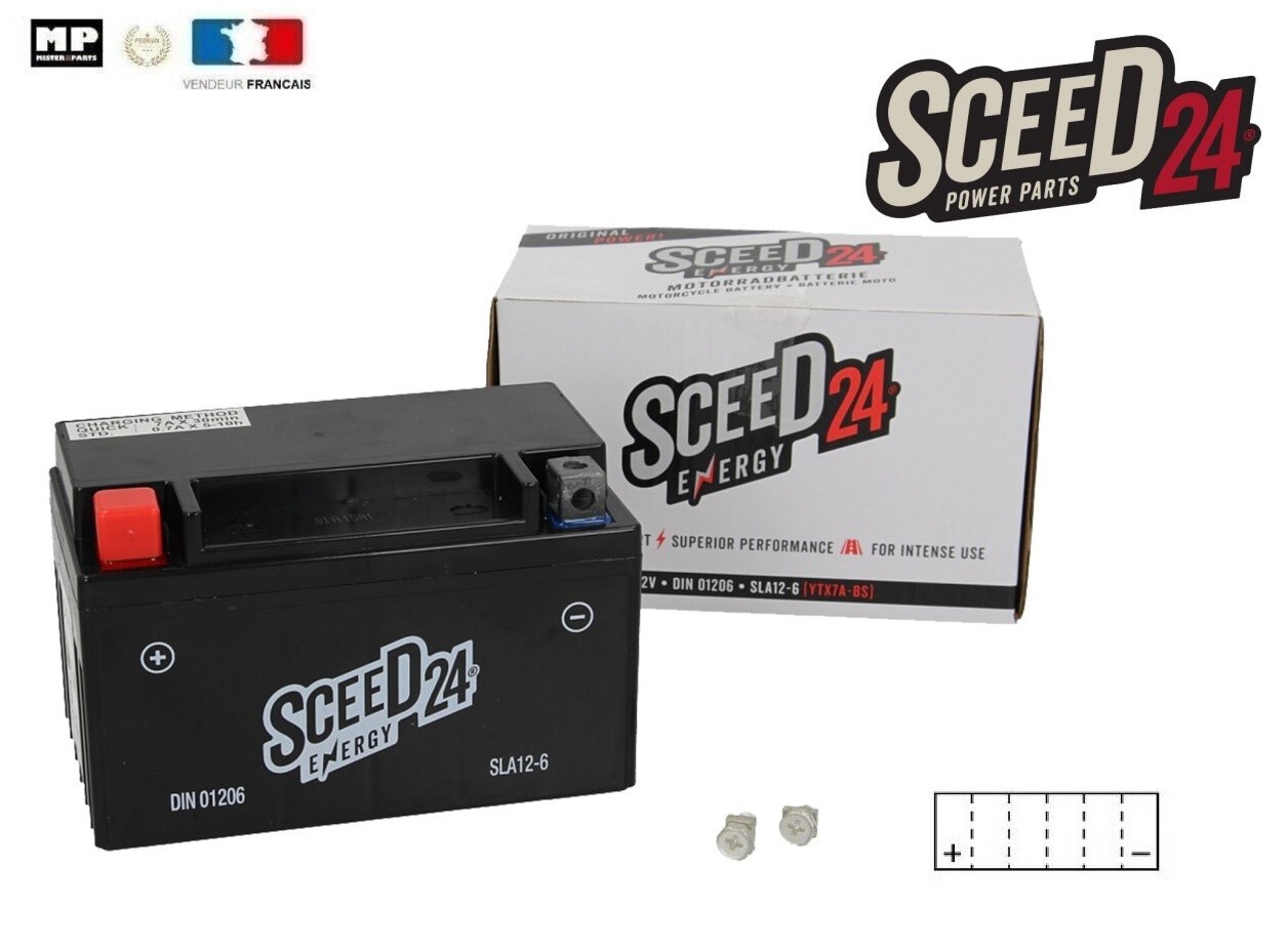 Batterie moto gel 12V 6Ah SLA 12-6 étanche et prête à l'emploi
