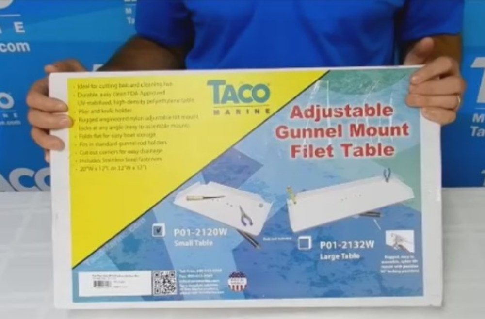 Taco 32" Poly Filet Cut Prop Table w/ Adjustable Gunnel Mount P012132W