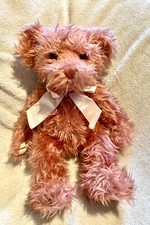 Vintage Russ Berrie UK Marmalade Plush Pink Teddy Bear 9.5"