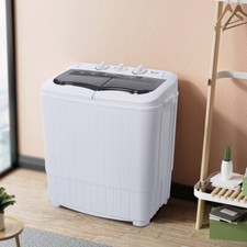 14Lbs Compact Mini Twin Tub Washing Machine Portable Laundry Washer and Dryer