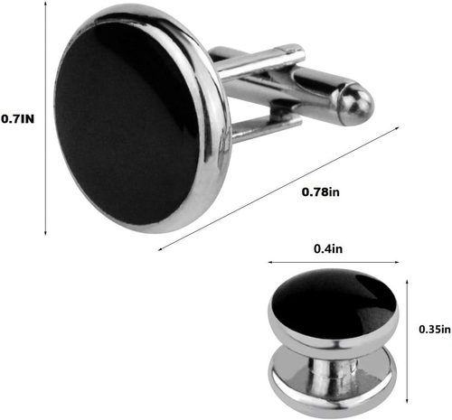 Tuxedo Studs and Cufflinks Set, Mens Cufflinks and Cuff Studs Set Cuff Links Sta - Picture 3 of 12