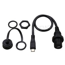 0.3m micro USB 2.0 Waterproof Cable Male to Female Panel Mount Extension Cord
