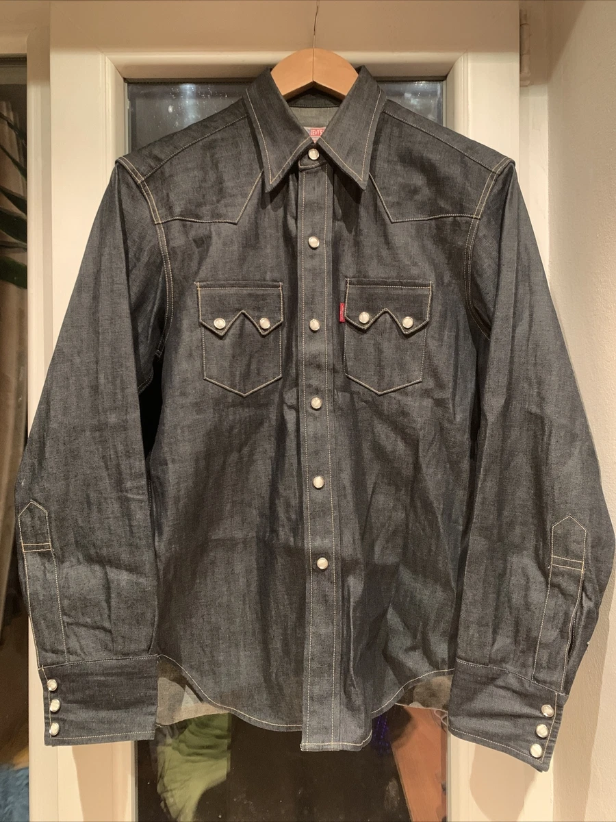 Levi’s Vintage Clothing LVC 1955 Sawtooth denim shirt Pearl Snap Size Xs