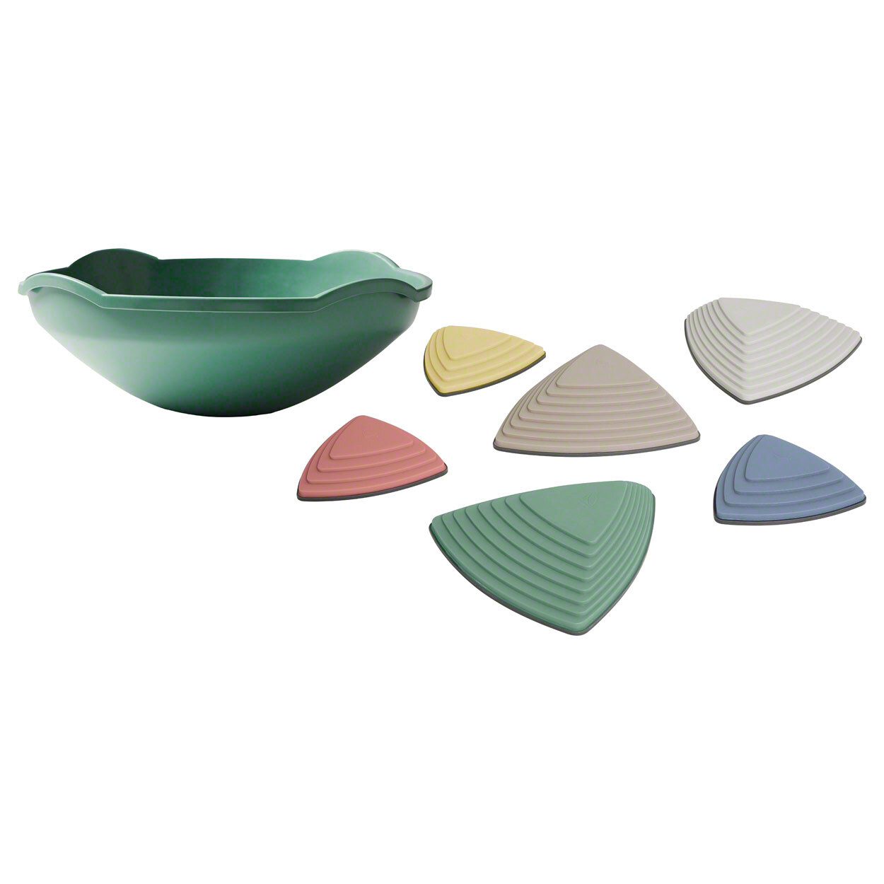 Gonge Spielkreisel Mini Top, Nordic + Fluss-Steine, 3x groß + 3x klein, Nordic,