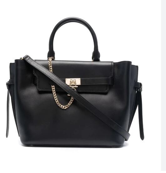 MICHAEL KORS Hamilton Legacy leather belted large satchel crossbody bag in Black image 6