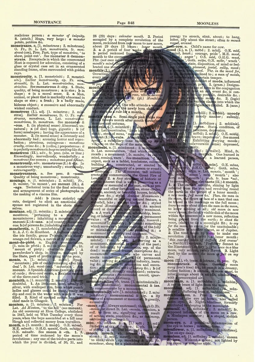 Puella Magi Madoka Magica Anime Dictionary Art Homura Akemi Poster Picture