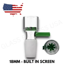 18mm Glass Bowl Bong Slide GREEN STAR SNOWFLAKE SCREEN Hookah Bowl Head Piece