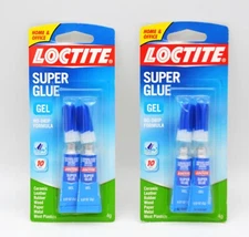 Lot Of Two Loctite Super Glue Gel No Drip 4 Tubes Total