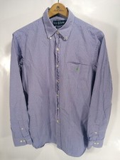 Polo Ralph Lauren Men's Long Sleeve Button Up Shirt Plaid Blue Large 16 1/2