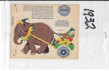 1932 Unused Vintage CLARK'S, J & R COATS CIRCUS SPOOL-TOY, Elephant and Cart