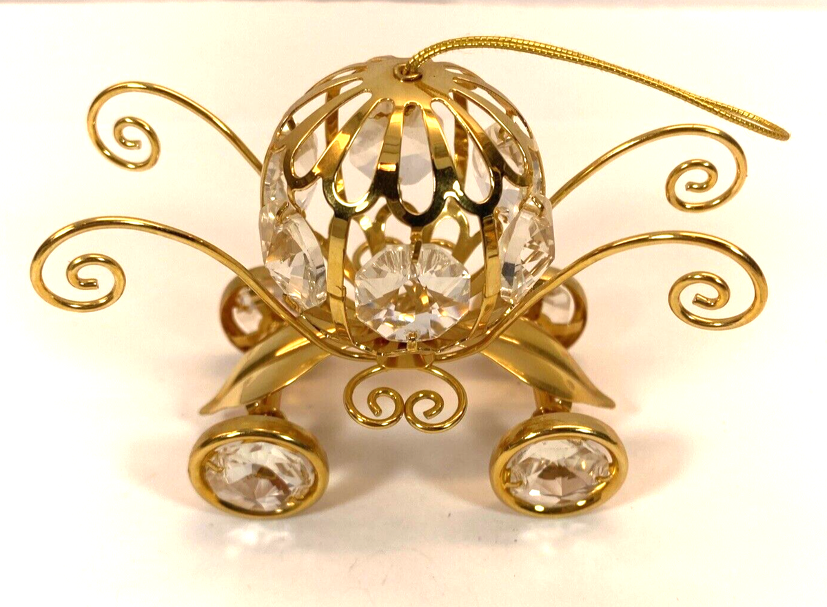 KG & C Gold Plated Swarovski Crystal Temptations PUMPKIN COACH