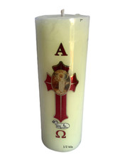 Semana Santa 7 Cirio Pascual 0.5K Medio Kilo Short Paschal Candle Holy Week