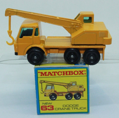 my953, Alter Matchbox Lesney 63C Dodge Crane Truck 68er - 70 BOX OVP TOP
