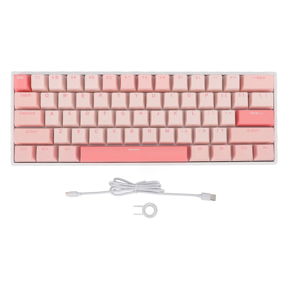 61-Key RGB Mechanical Keyboard with Blue Switches USB-C Wired for Gaming PC Mac
